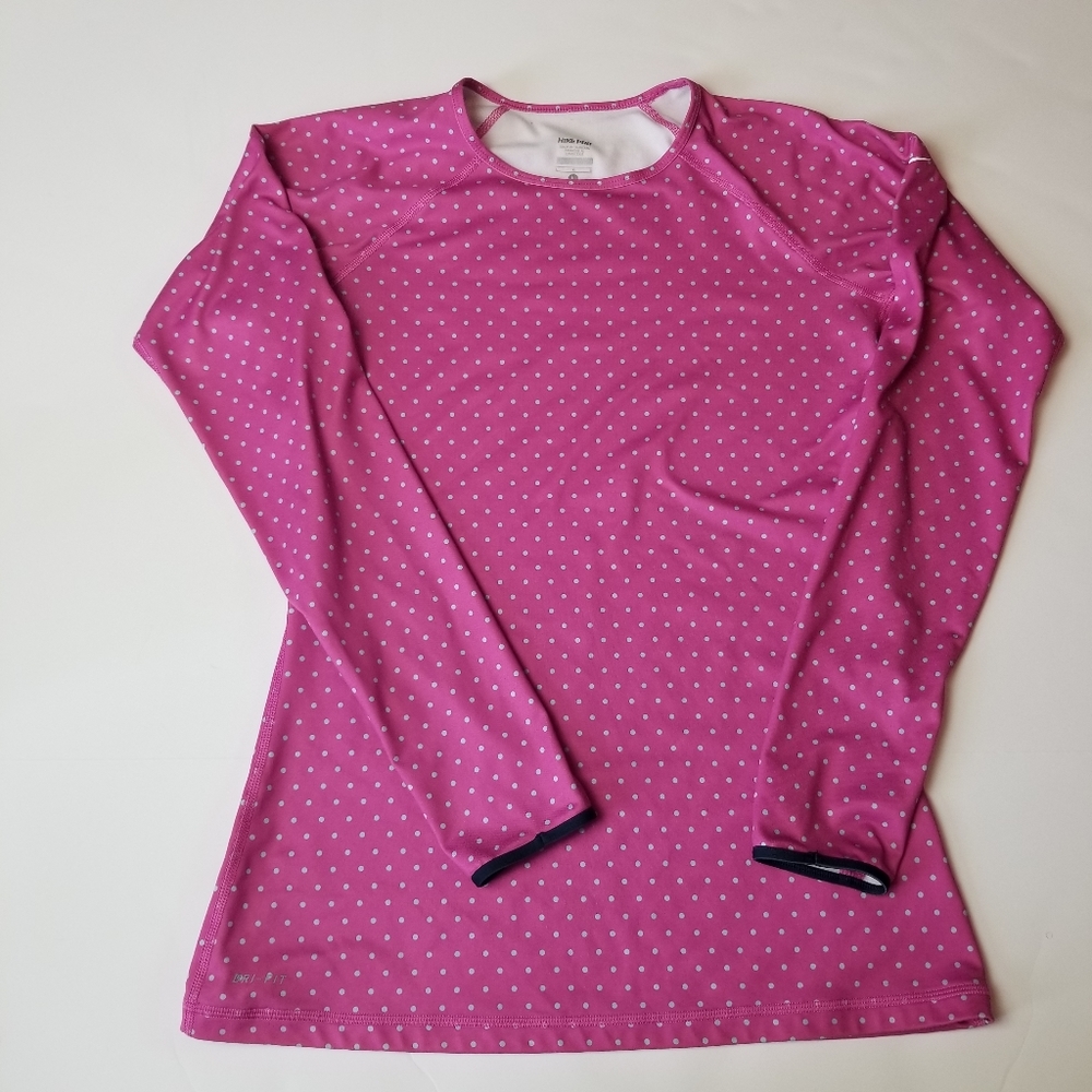 Nike Pro Long Sleeve Polka Dot Top Thumb Holes